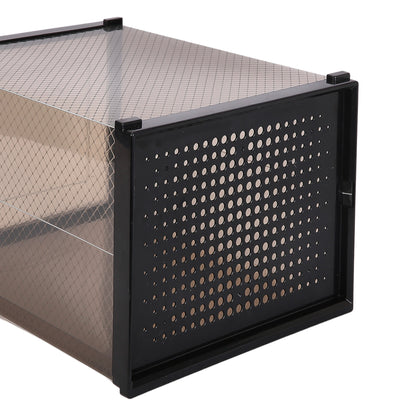 Stackable Shoe Box, Set of 12 with clear Door, Black