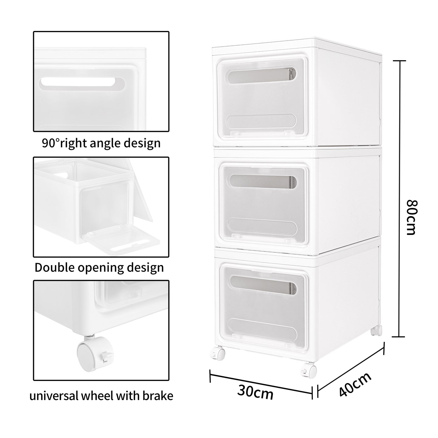 Storage Box, Removable Cabinet, White