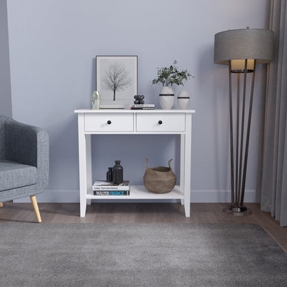 Minimalist Style Console Table,White Wooden Color, with 2/ 3 Drawers