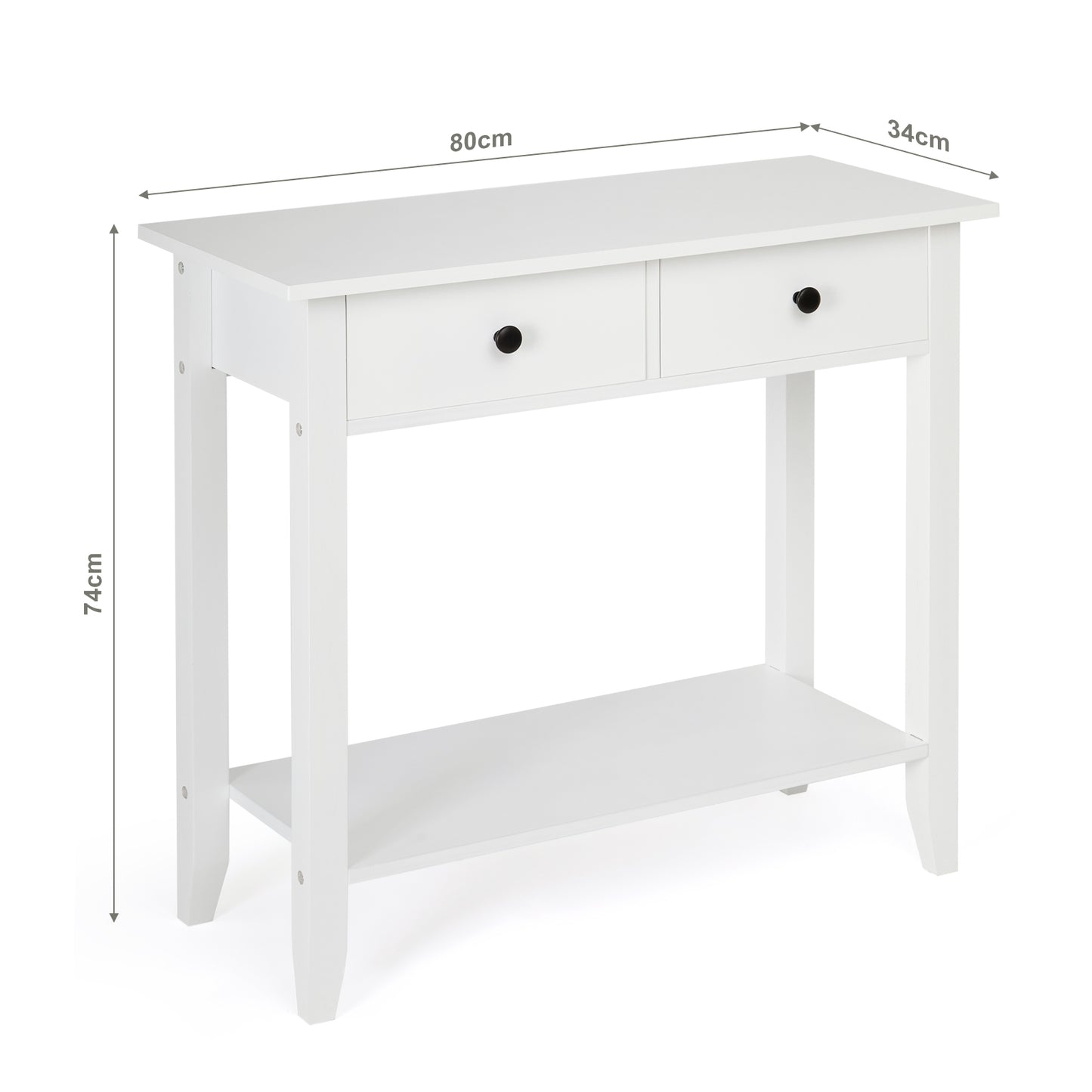 Minimalist Style Console Table,White Wooden Color, with 2/ 3 Drawers