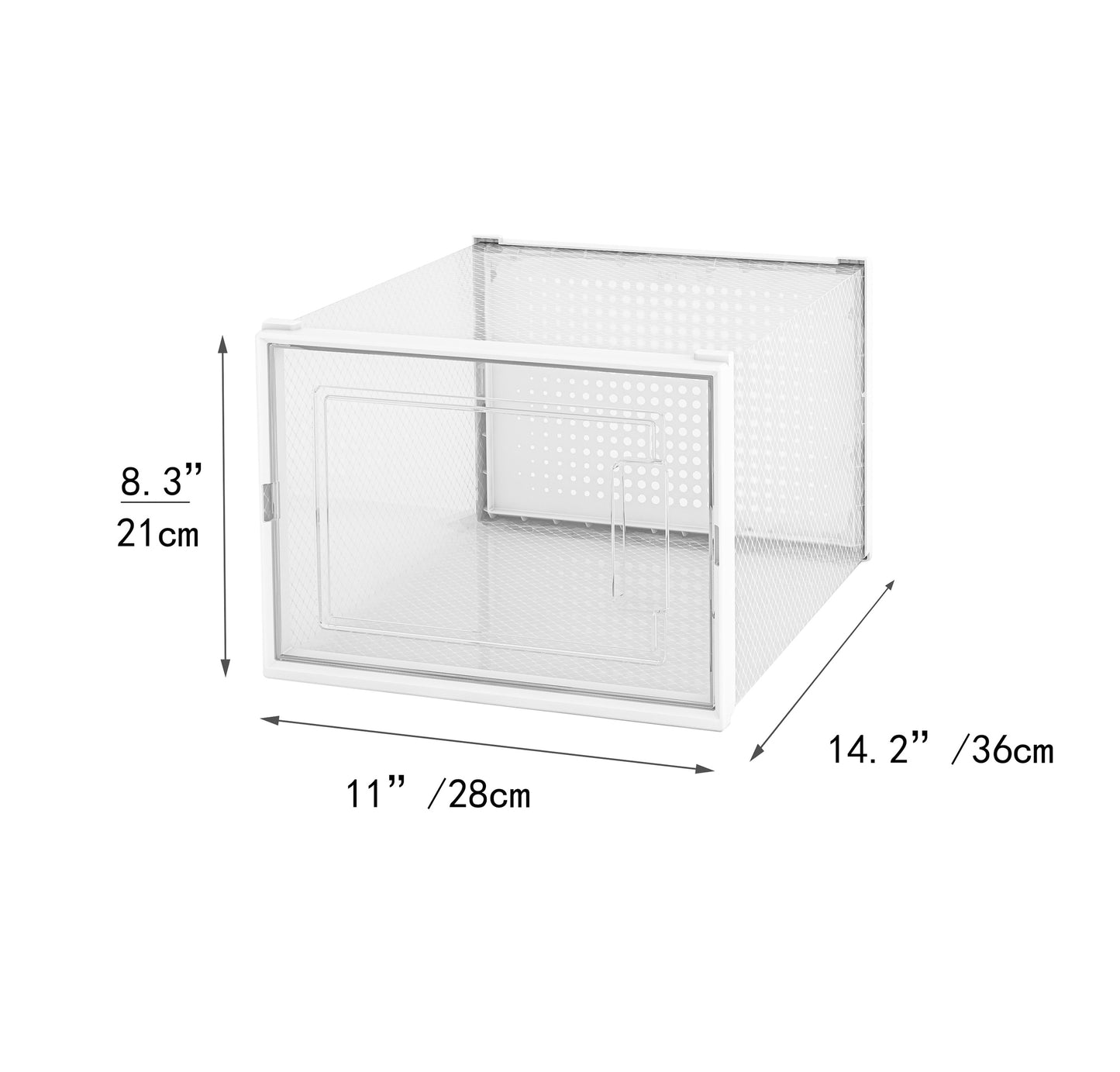 Stackable and Transparent Shoe Box, 12 Cubes, White
