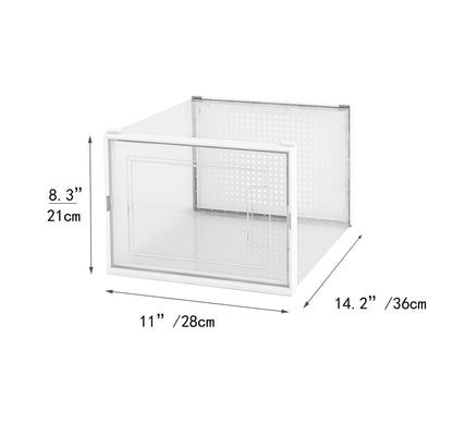 Stackable and Transparent Shoe Box, 12 Cubes, White