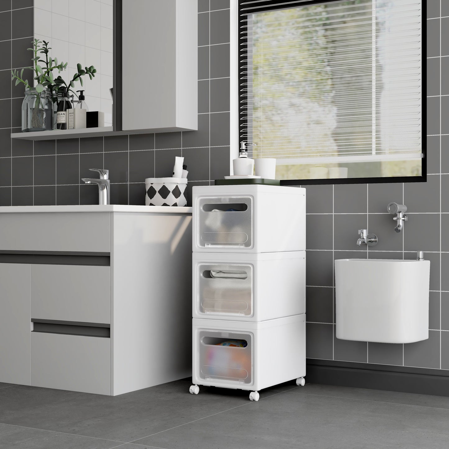 Storage Box, Removable Cabinet, White