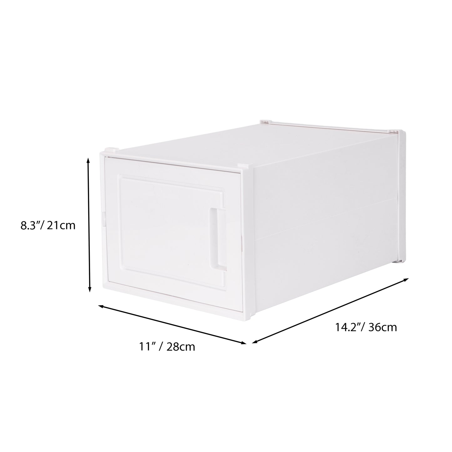 Stackable and Transparent Shoe Box, 12 Cubes, White