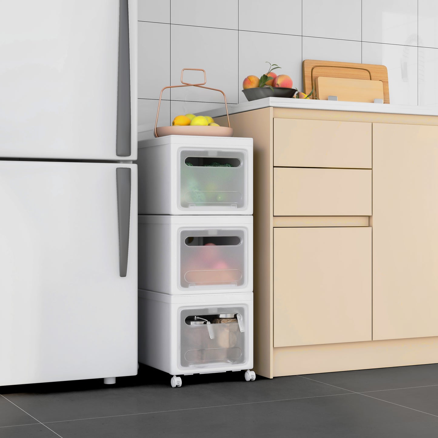 Storage Box, Removable Cabinet, White