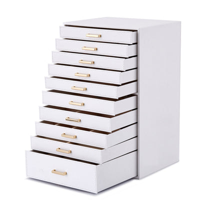 Jewelry Box, Pink/Black/White Color, Large Storage Space, Multi Movable Wide Drawers