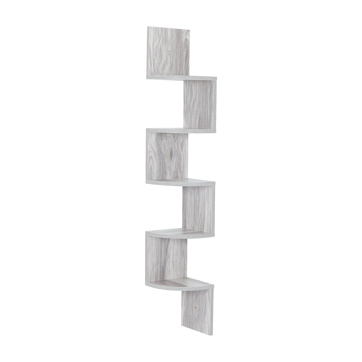Rounded Wall Shelf, Grey and Oak, Easy to Assmeble