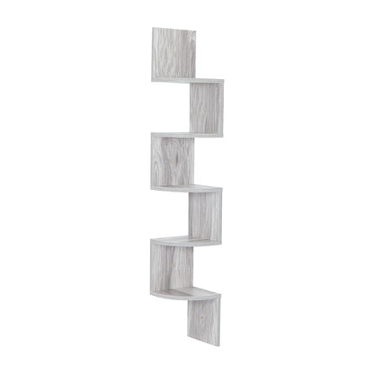 Rounded Wall Shelf, Grey and Oak, Easy to Assmeble